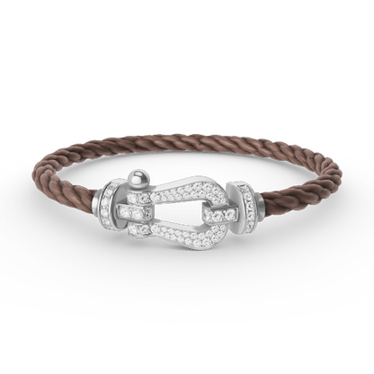 [Saipan]FORCE LARGE HORSESHOE FULL DIAMOND BRACELET - WHITE GOLD