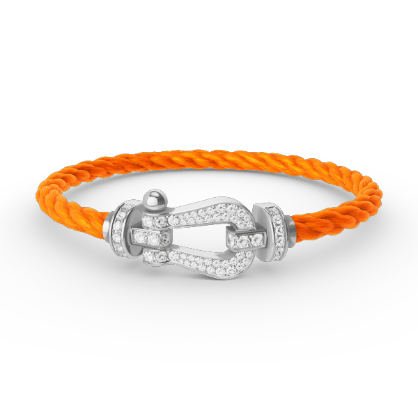 [Saipan]FORCE LARGE HORSESHOE FULL DIAMOND BRACELET - WHITE GOLD