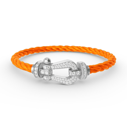 [Saipan]FORCE LARGE HORSESHOE FULL DIAMOND BRACELET - WHITE GOLD