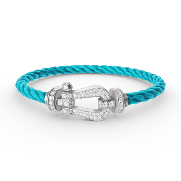 [Saipan]FORCE LARGE HORSESHOE FULL DIAMOND BRACELET - WHITE GOLD