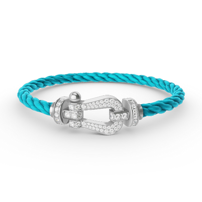 [Saipan]FORCE LARGE HORSESHOE FULL DIAMOND BRACELET - WHITE GOLD