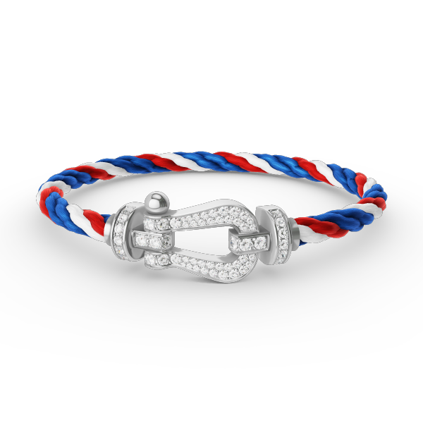 [Saipan]FORCE LARGE HORSESHOE FULL DIAMOND BRACELET - WHITE GOLD