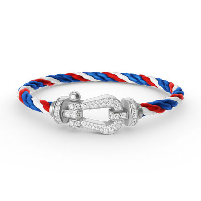 [Saipan]FORCE LARGE HORSESHOE FULL DIAMOND BRACELET - WHITE GOLD