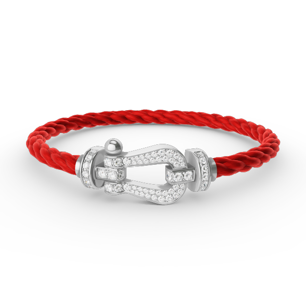 [Saipan]FORCE LARGE HORSESHOE FULL DIAMOND BRACELET - WHITE GOLD