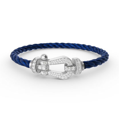 [Saipan]FORCE LARGE HORSESHOE FULL DIAMOND BRACELET - WHITE GOLD
