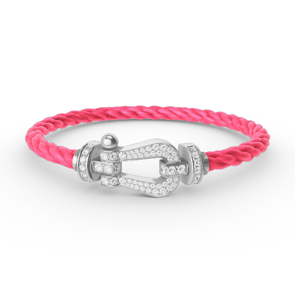 [Saipan]FORCE LARGE HORSESHOE FULL DIAMOND BRACELET - WHITE GOLD