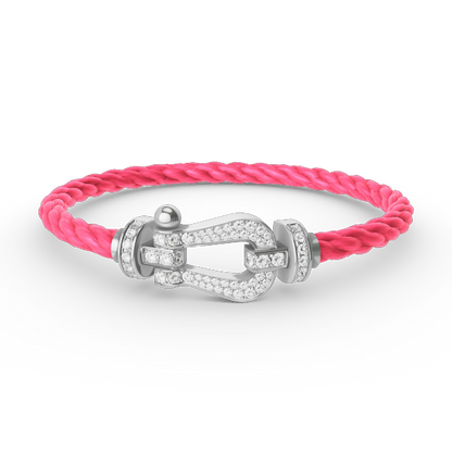 [Saipan]FORCE LARGE HORSESHOE FULL DIAMOND BRACELET - WHITE GOLD