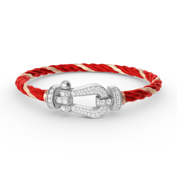 [Saipan]FORCE LARGE HORSESHOE FULL DIAMOND BRACELET - WHITE GOLD
