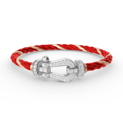 [Saipan]FORCE LARGE HORSESHOE FULL DIAMOND BRACELET - WHITE GOLD