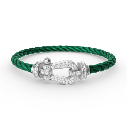 [Saipan]FORCE LARGE HORSESHOE FULL DIAMOND BRACELET - WHITE GOLD