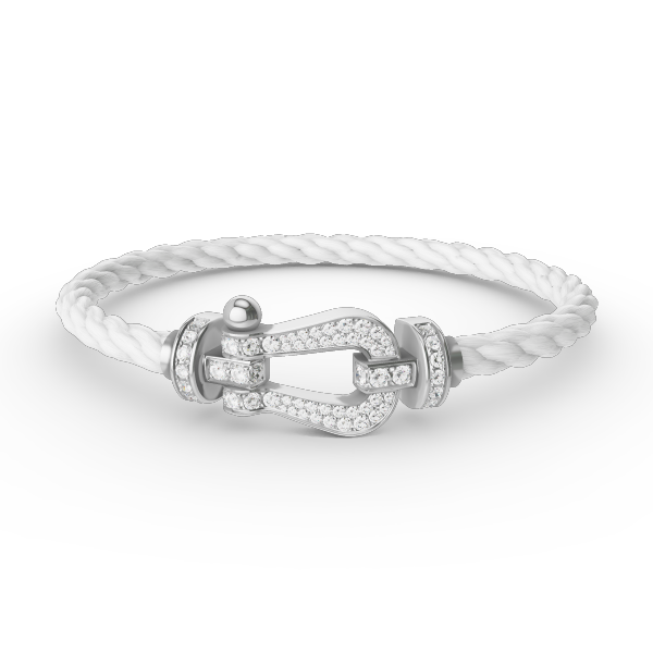 [Saipan]FORCE LARGE HORSESHOE FULL DIAMOND BRACELET - WHITE GOLD