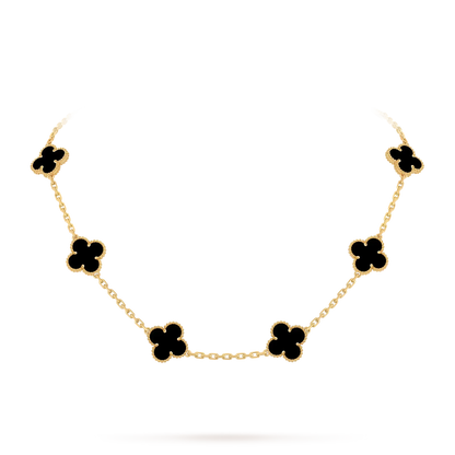 [Saipan]CLASSIC LUCKY 10-MOTIF CLOVER NECKLACE GOLD COLLECTION
